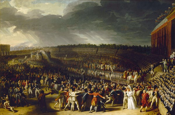 The Festival of the Federation at Champ de Mars on 14 July 1790, 1792. Creator: Thévenin, Charles (1764-1838).