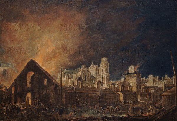 The Foire Saint-Germain after the fire of the night of 16 to 17 March 1762, 1762. Creator: Demachy, Pierre-Antoine (1723-1807).