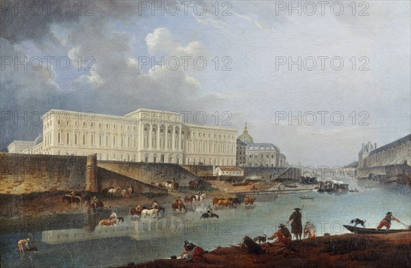 L'Hôtel de la Monnaie, le quai de Conti et la Seine, vus de la pointe de la Cité, 1777. Creator: Demachy, Pierre-Antoine (1723-1807).
