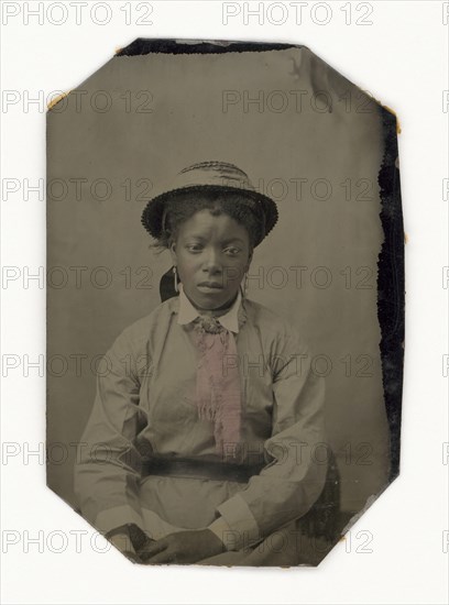 Tintype of a woman, late 19th century. Creator: Unknown.