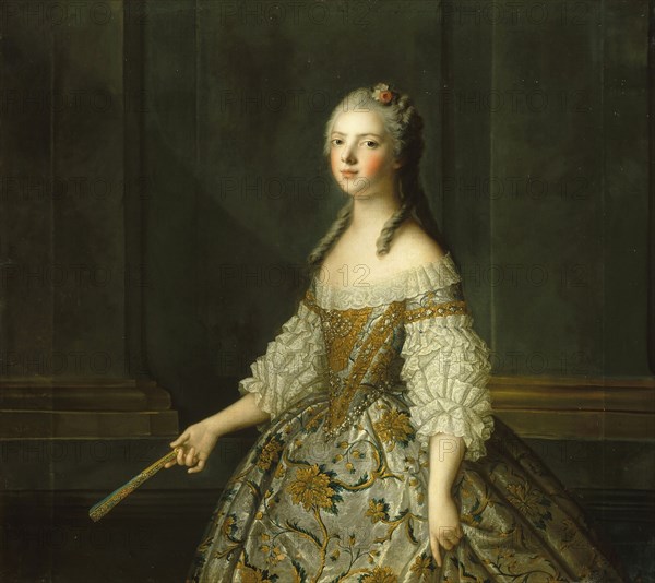 Madame Adélaïde of France (1732-1800), Holding a Fan, ca 1752. Creator: Nattier, Jean-Marc (1685-1766).