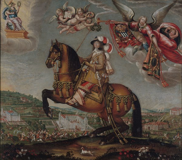 Equestrian Portrait of Alberte-Barbe d'Ernécourt, Dame de Saint-Baslemont, c.1630. Creator: Deruet, Claude (1588-1660).