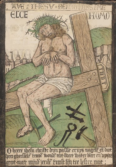 Album with Twelve Engravings of The Passion, a Woodcut of Christ as the Man o..., late 15th century. Creator: Israhel van Meckenem.