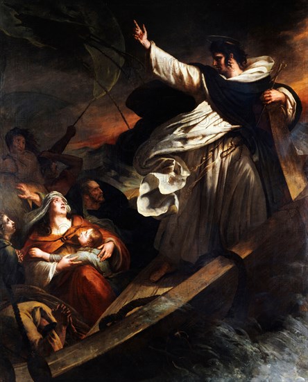 Saint Thomas Aquinas preaches trust in God during the storm, 1823. Creator: Scheffer, Ary (1795-1858).