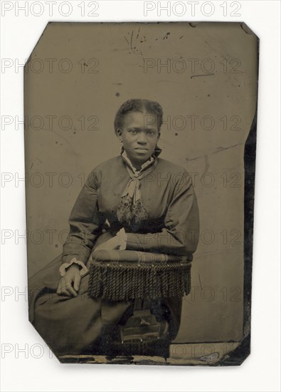 Tintype of a woman, late 19th century. Creator: Unknown.