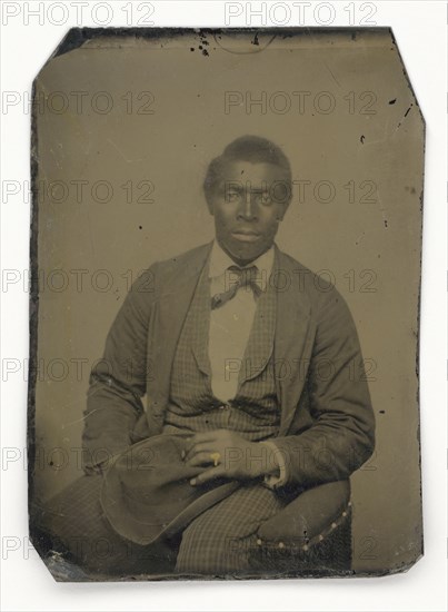 Tintype of a man, late 19th century. Creator: Unknown.