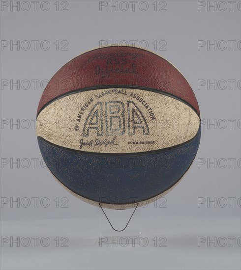 Basketball used in American Basketball Association games, ca. 1967. Creator: Rawlings.