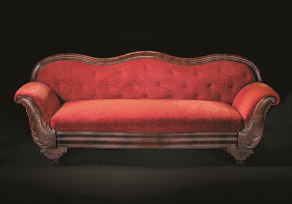 Mahogany sofa from the home of Robert Smalls, 1850s. Creator: Unknown.