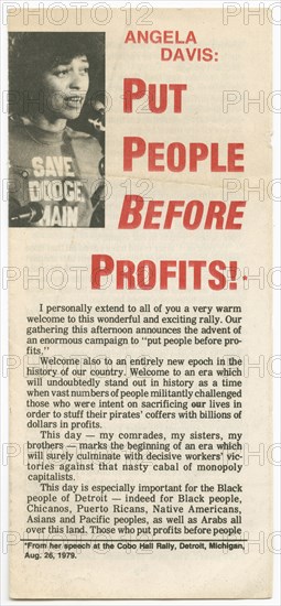 Put People Before Profits, 1979. Creator: Unknown.