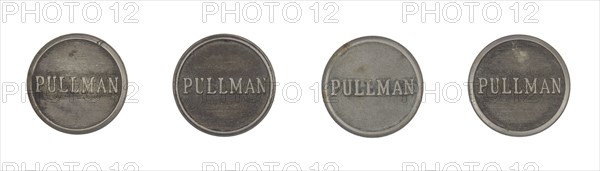 Four buttons from a Pullman Porter uniform, early-mid 20th century. Creator: Scovill Mfg. Co..