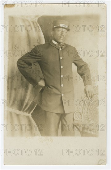 Photographic postcard of Pullman Porter, T.R. Joseph, ca. 1930s. Creator: Unknown.