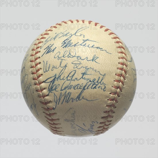 Baseball signed by the 1954 Champion New York Giants Team, 1954. Creator: MacGregor.