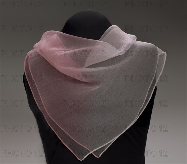 Pink ombre gauze handkerchief from Mae's Millinery Shop, 1941-1994. Creator: Unknown.