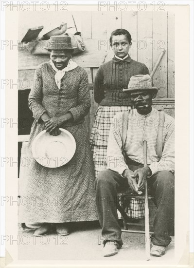 Postcard of Harriet Tubman, Nelson Davis, and daughter Gertie, ca. 1887; printed 1992. Creator: William Haight Cheney.