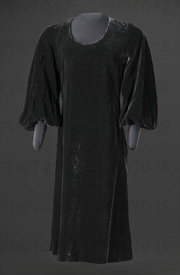 Dark grey velvet dress designed by Arthur McGee, mid 20th-late 20th century. Creator: Arthur McGee.