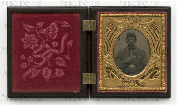 Tintype of an African-American Civil War soldier, 1861 - 1865. Creator: Unknown.