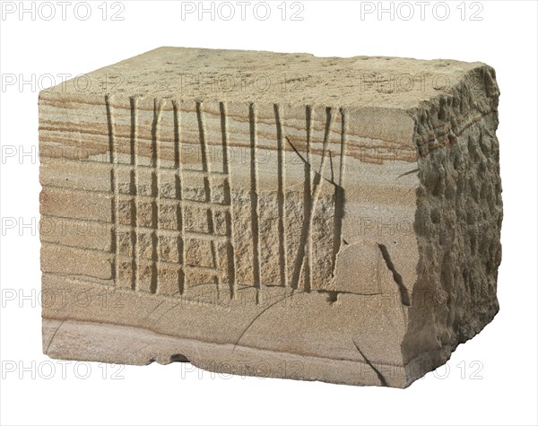 Block of Aquia Creek sandstone removed from the East Front of US Capitol, 1824-1826. Creator: Unknown.