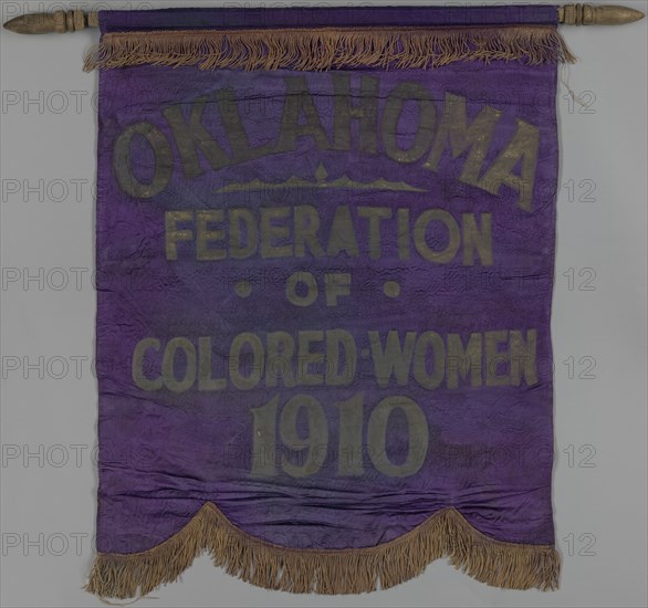 Banner used by the Oklahoma Federation of Colored Women’s Clubs, ca. 1924. Creator: Unknown.
