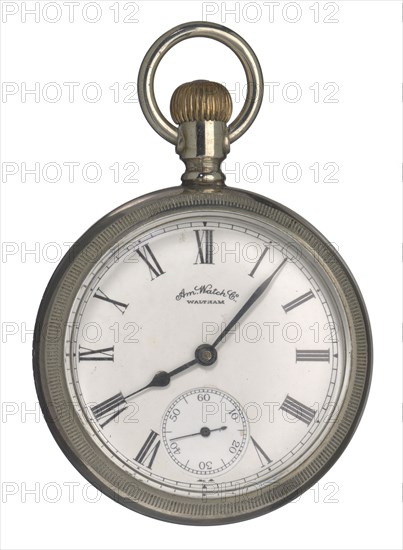 Pocket watch likely carried by Matthew Henson in 1908-9 Arctic expedition, 1888-1889. Creator: Unknown.