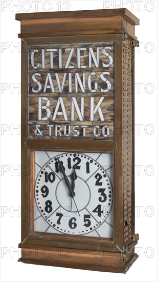 Clock used by the Citizen's Savings and Trust Company, 1920-2013. Creator: Unknown.