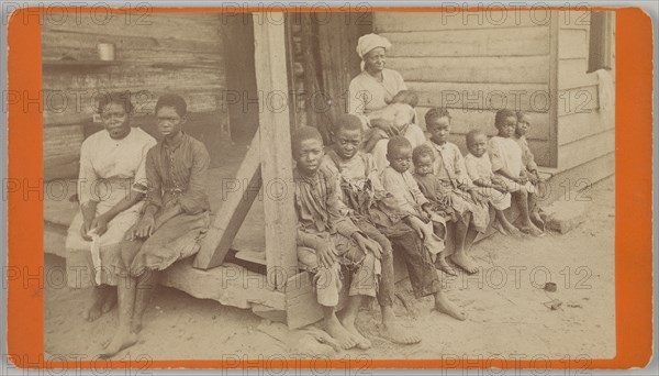 No. 615, 'The Way the Negro Race is Dying Out: Mrs. Whitaker and her Children', 1871-1896. Creator: J. A. Palmer.