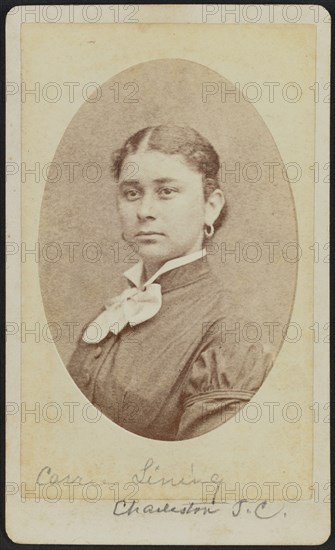 Carte-de-visite portrait of Carrie Lining, ca. 1875. Creator: George N. Barnard.