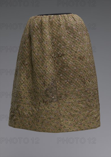 Quilted petticoat, 1830s-1840s; repurposed 1890s. Creator: Unknown.