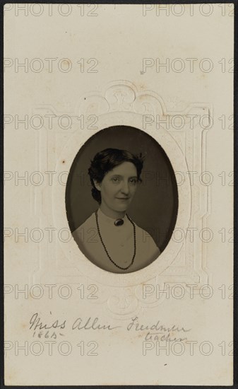 Tintype portrait of Miss Allen, 1865. Creator: Unknown.