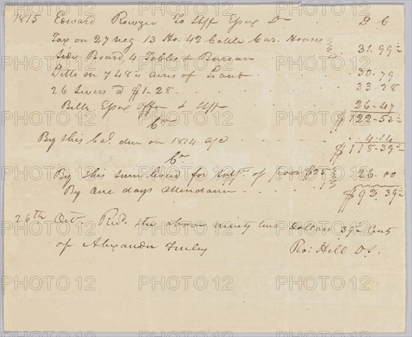 Account of taxable property, including enslaved persons, owned by Edward Rouzee, October 26, 1815. Creator: Unknown.