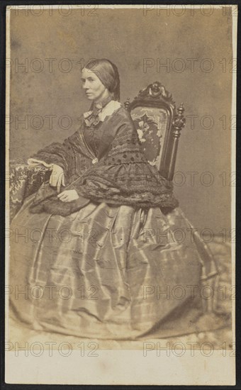 Carte-de-visite portrait of Phebe M. Coffin, 1857. Creator: Unknown.