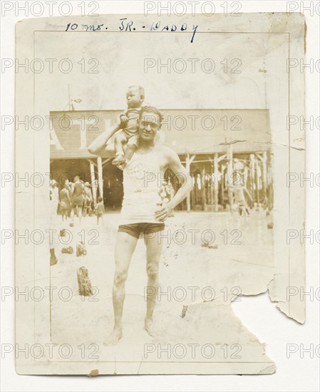 Photograph of Cpl. Lawrence Leslie McVey with his son, Lawrence McVey Jr., 1925. Creator: Unknown.