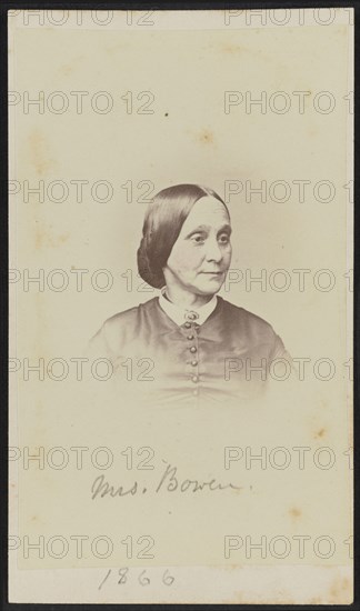 Carte-de-visite portrait of Mrs. Bowen, 1866. Creator: Henry Ulke.