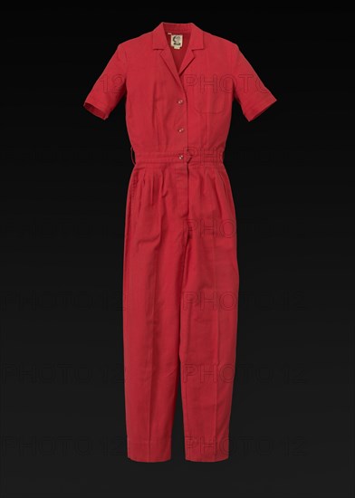 Red jumpsuit designed by Willi Smith, 1969-1987. Creator: Willi Smith.