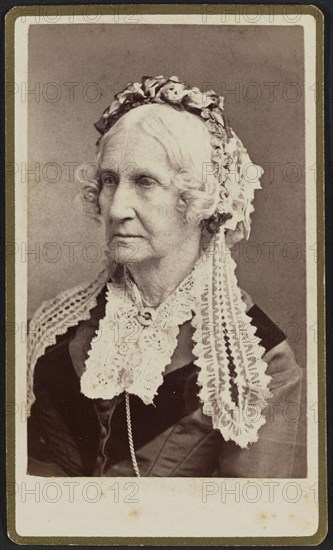 Carte-de-visite portrait of Nancy M. Johnson, ca. 1875. Creator: Unknown.