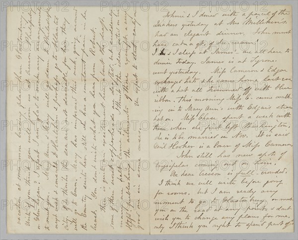 Letter from Mary Jane Hale Welles to Gideon Welles, August 15, 1863. Creator: Mary Hale.