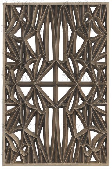 Corona panel designed for NMAAHC (Type E: 85% opacity), ca. 2013. Creators: Peerless Pattern Works, Morel Industries, Dura Industries, Northstar Contracting.