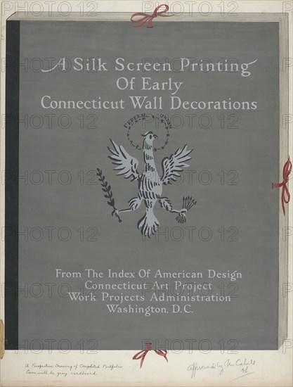 A Silk Screen Printing of Early Connecticut Wall Decorations, Portfolio Cover, c. 1941. Creator: Lawrence Flynn.