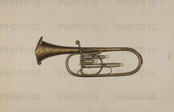 Baritone Horn, c. 1938. Creator: Edward L Loper.