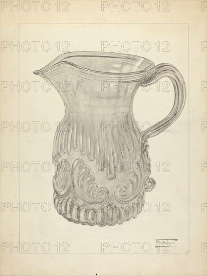 Blown Glass - Pitcher, c. 1940. Creator: Frank Fumagalli.