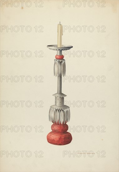 Candlestick (One of a Pair), c. 1941. Creator: Juanita Donahoo.