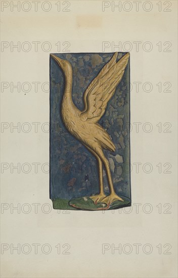 Carved Stork, c. 1938. Creator: Betty Fuerst.