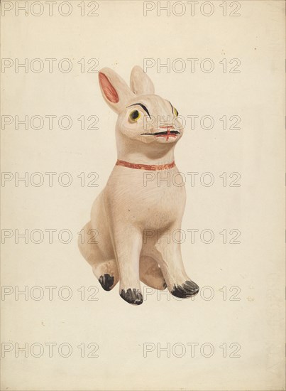 Chalkware Rabbit, c. 1940. Creator: Betty Fuerst.