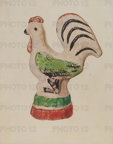 Chalkware Rooster, c. 1940. Creator: Betty Fuerst.