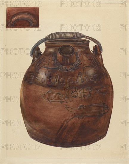 Cider or Water Jug, 1935/1942. Creator: Yolande Delasser.