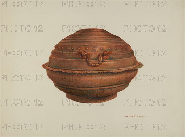 Copper Baptismal Font, c. 1941. Creator: Juanita Donahoo.