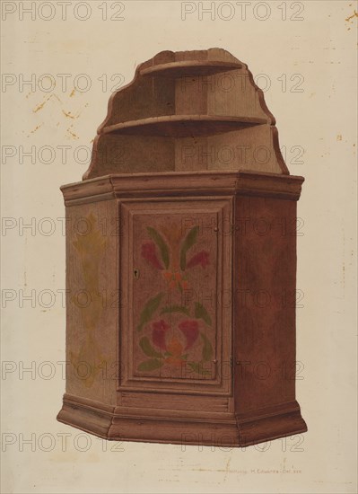 Corner Cupboard, c. 1942. Creator: William H Edwards.