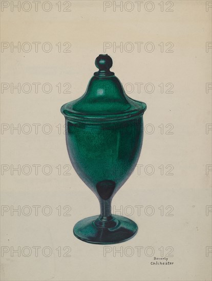 Covered Compote, c. 1939. Creator: Beverly Chichester.