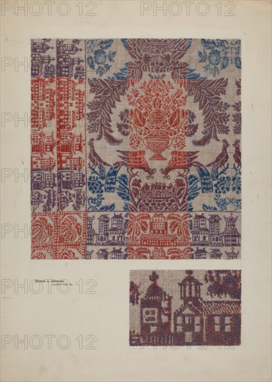 Coverlet: Boston Town, c. 1939. Creator: Byron Dingman.