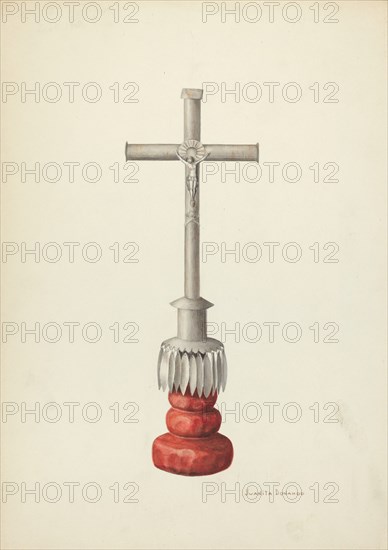 Crucifix, c. 1936. Creator: Juanita Donahoo.