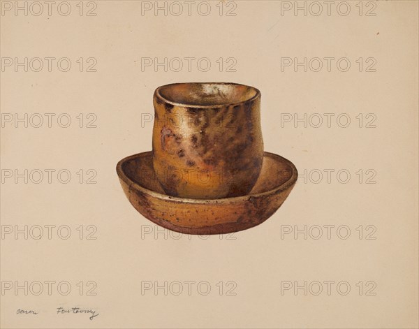 Cup and Saucer, c. 1940. Creator: Aaron Fastovsky.